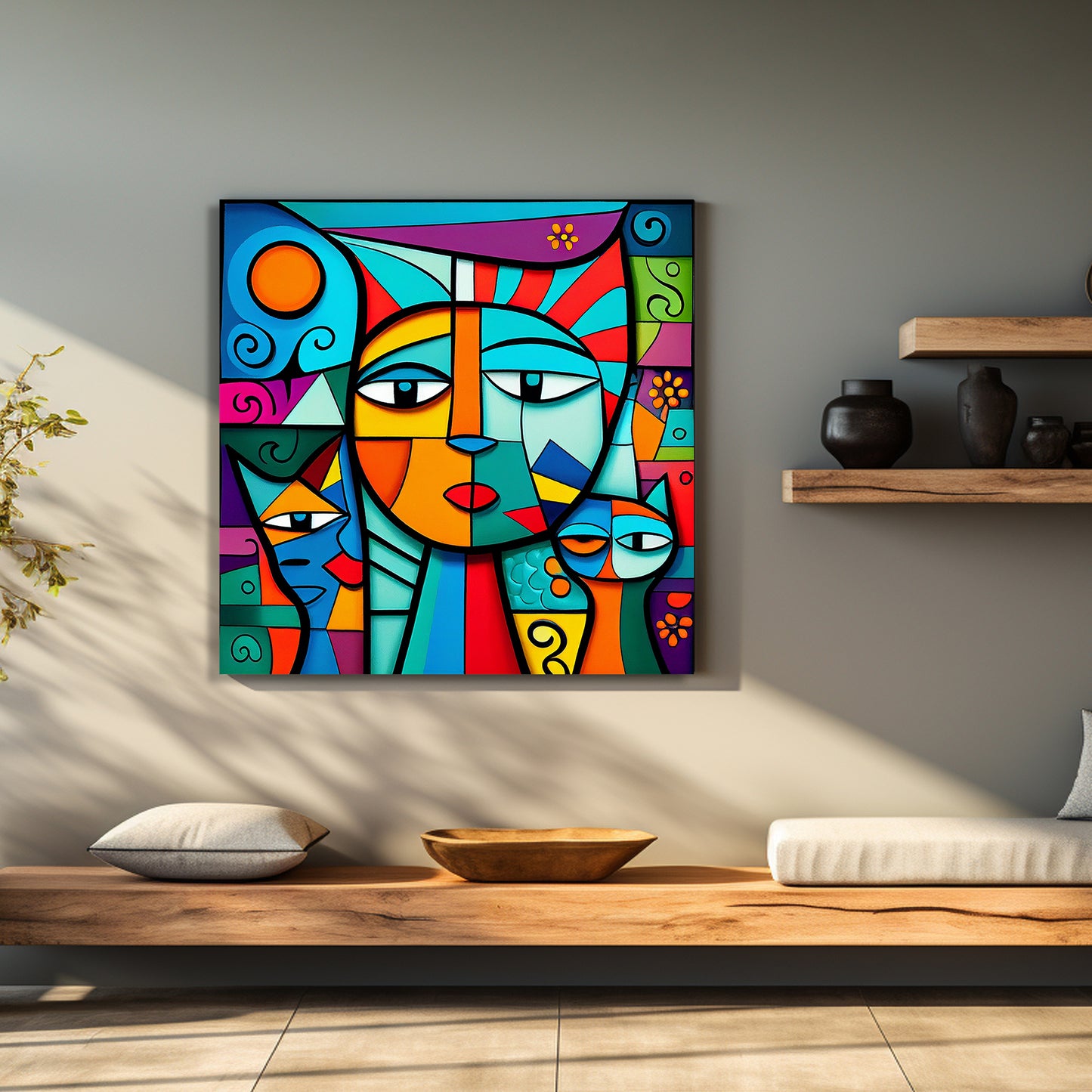 Vibrant Modern Art Canvas Painting for Living Room Bedroom Home and Office Wall Decor