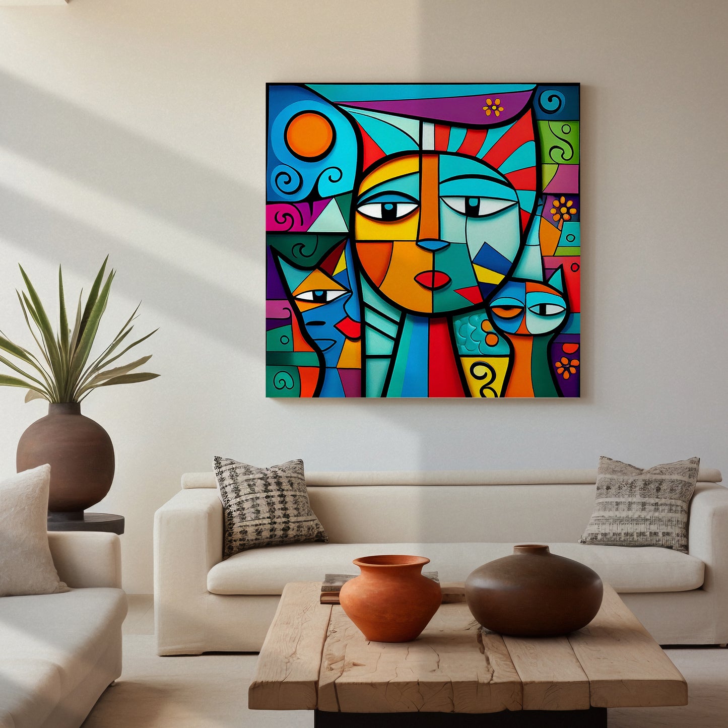 Vibrant Modern Art Canvas Painting for Living Room Bedroom Home and Office Wall Decor