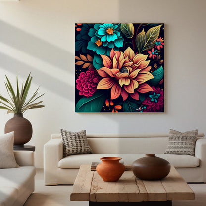 Vibrant Floral Canvas Painting for Living Room Bedroom Home and Office Wall Decor