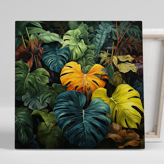 Nature Inspired Vibrant Leaf Canvas Painting for Living Room Bedroom Home and Office Wall Decor