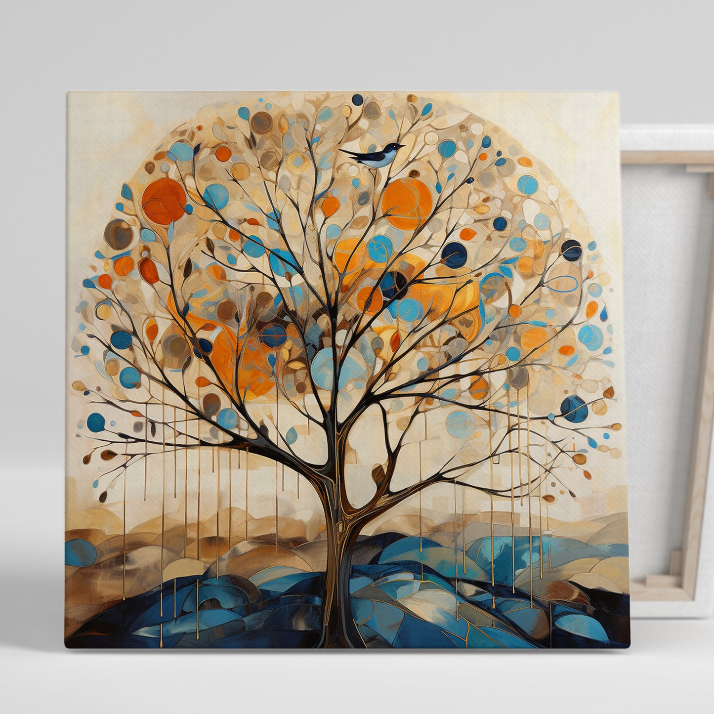 Nature Inspired Vibrant Tree Canvas Painting for Living Room Bedroom Home and Office Wall Decor