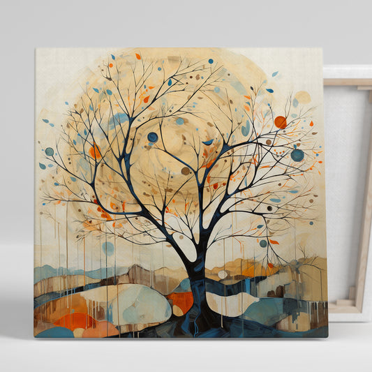 Nature Inspired Vibrant Tree Canvas Painting for Living Room Bedroom Home and Office Wall Decor