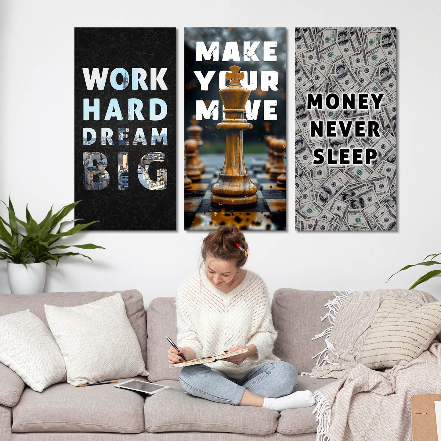 Motivational Canvas Art Set For Home Decor