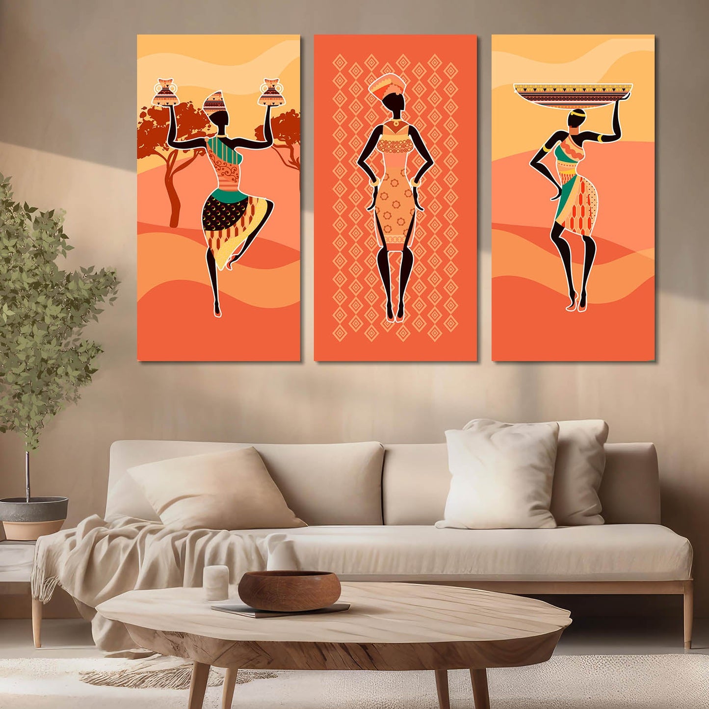 Warli Art Canvas Art Set For Home Décor