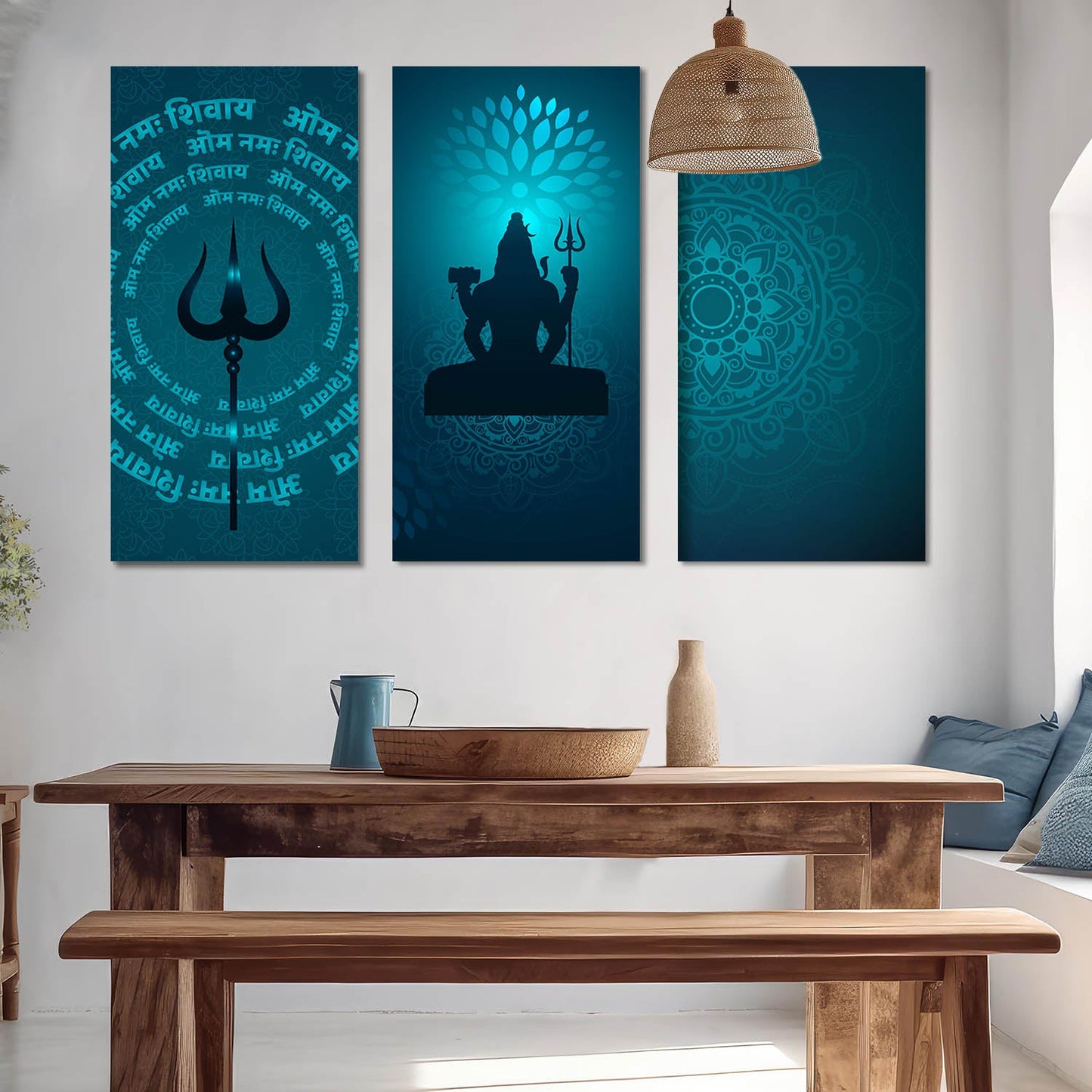 Religious Shiv Ji Wall Canvas Art Set For Home Décor