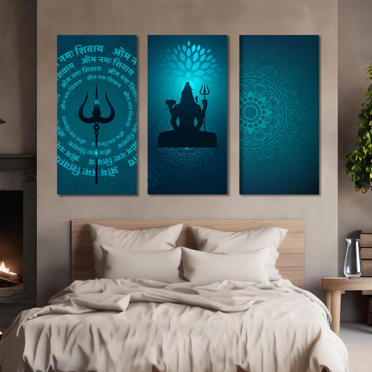 Religious Shiv Ji Wall Canvas Art Set For Home Décor