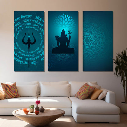 Religious Shiv Ji Wall Canvas Art Set For Home Décor