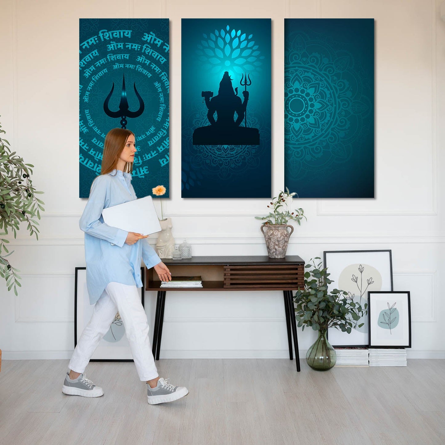 Religious Shiv Ji Wall Canvas Art Set For Home Décor