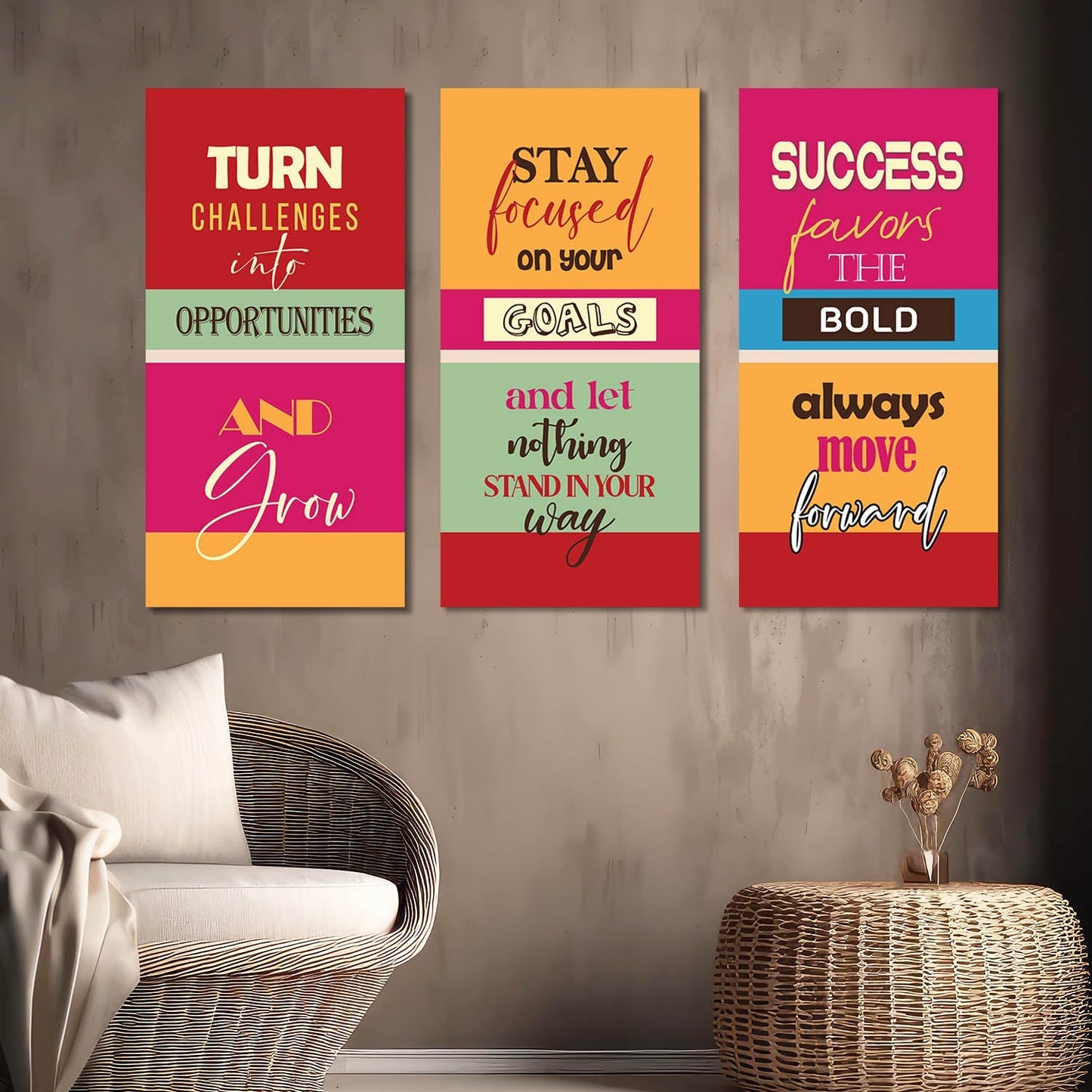 Motivational Quotes Canvas Art Wall Painting for Living Room Wall Decoration