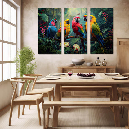 Vibrant Birds Canvas Wall Painting for Wall Decoration