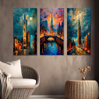 Iconic City Canvas Wall Painting for Living Room Wall Decoration