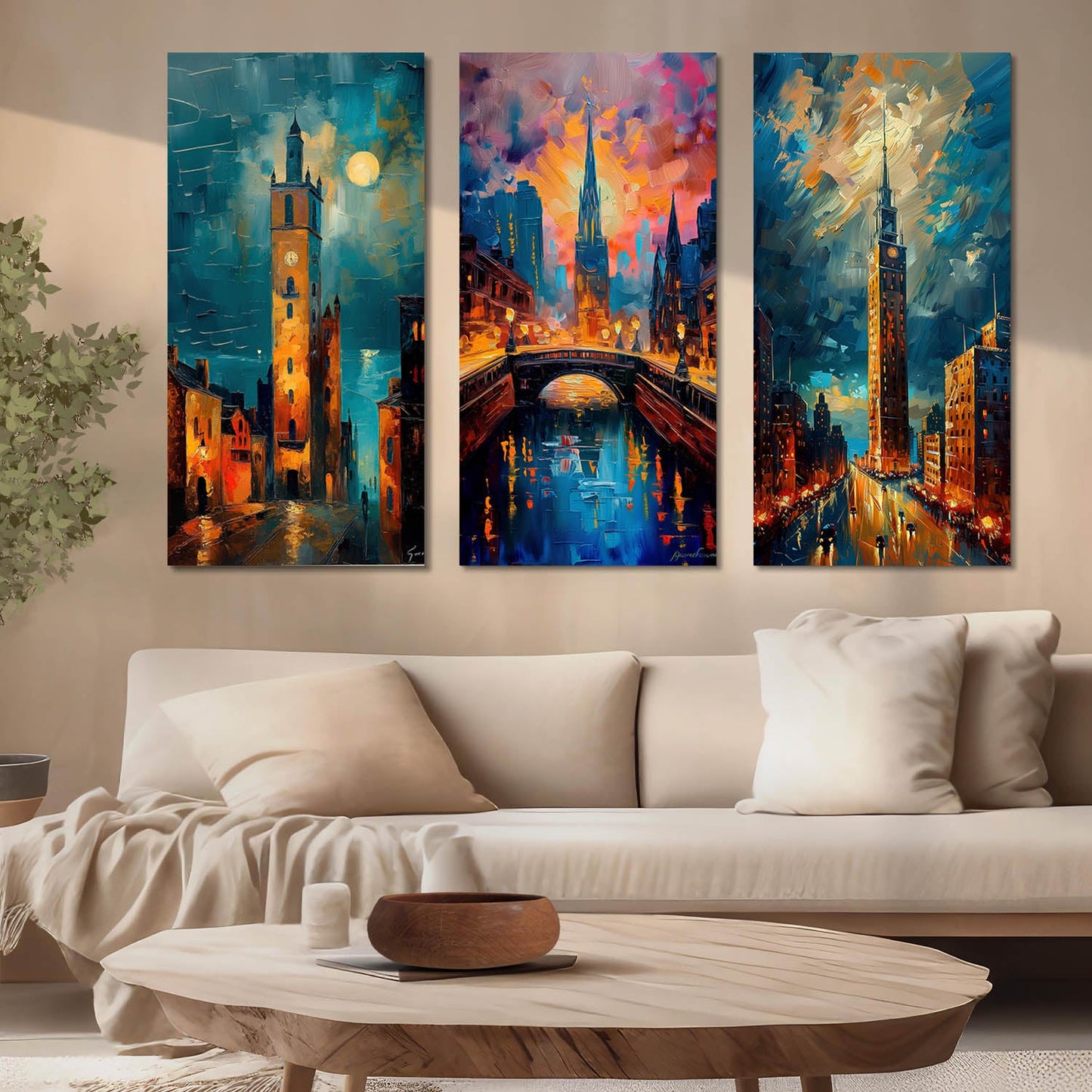 Iconic City Canvas Wall Painting for Living Room Wall Decoration