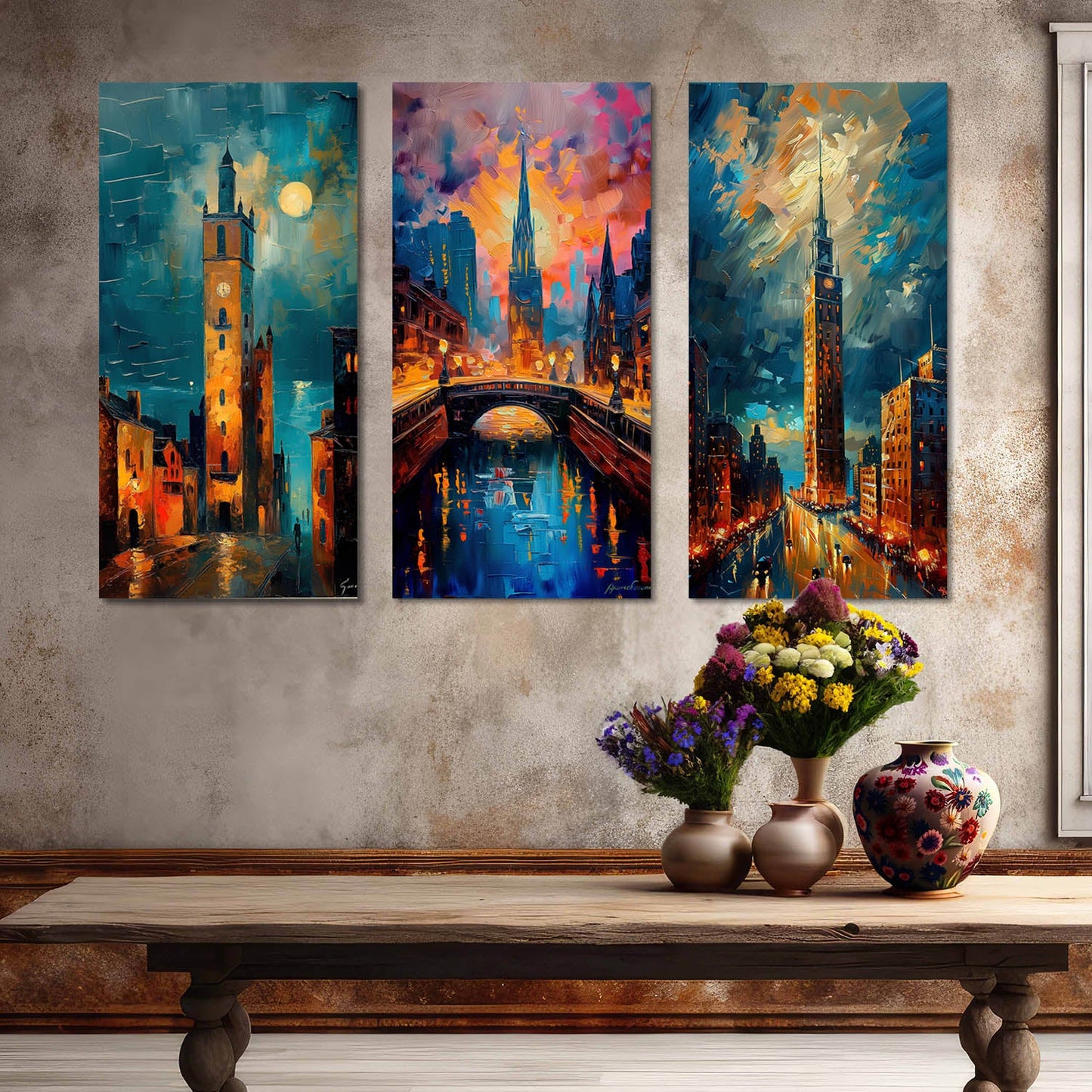 Iconic City Canvas Wall Painting for Living Room Wall Decoration