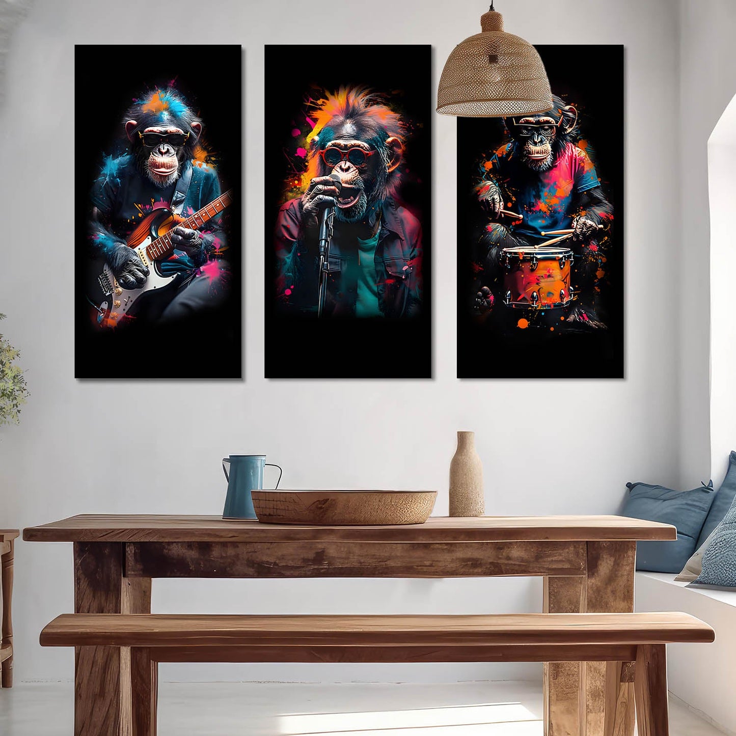 Monkey Modern Wall Art Canvas Art Set For Home Décor