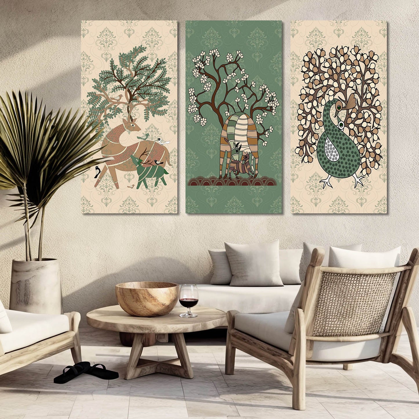 Gond Wall Art Canvas, Wall Painting for Living Room Wall Decoration