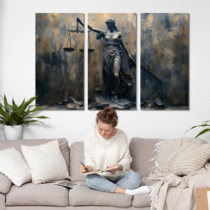 Goddess Of Justice Wall Art Canvas Art Set For Home Décor