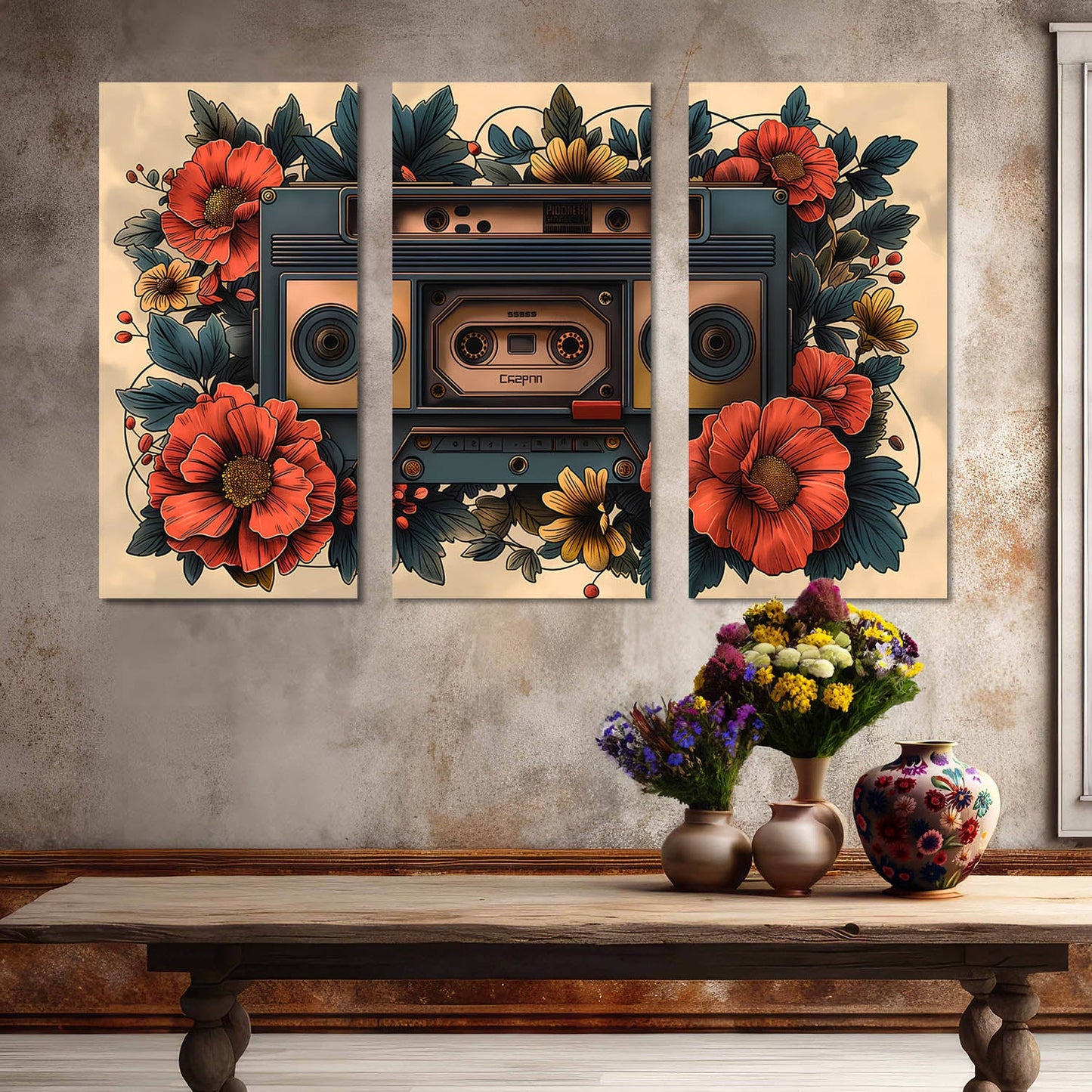 Retro Wall Art Canvas, Wall Painting for Living Room Wall Decoration