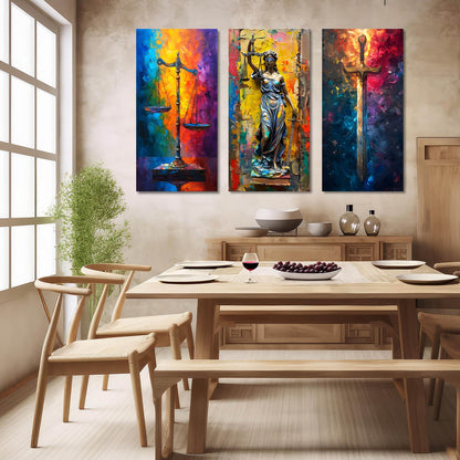 Goddess Of Justice Wall Art Canvas Art Set For Home Décor