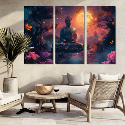 Buddha Wall Art Canvas, Wall Painting for Living Room Wall Decoration