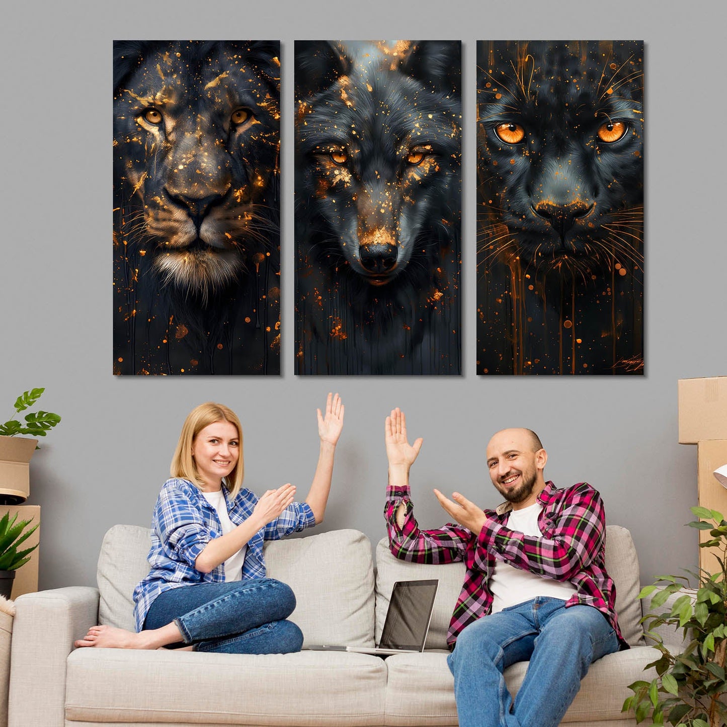 Animal Modern Wall Art Canvas, Wall Painting for Living Room Wall Decoration