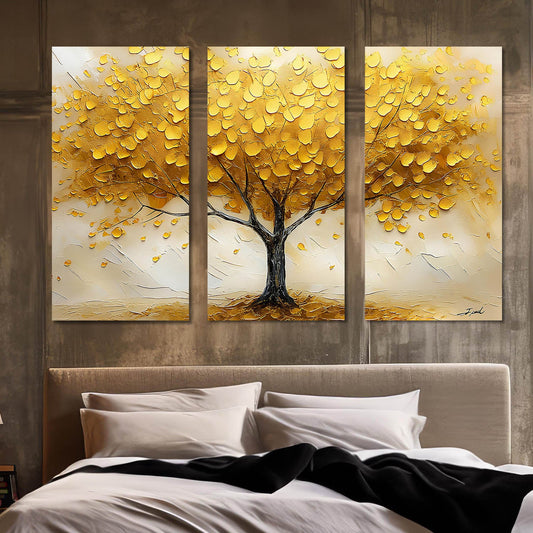 Golden Tree Canvas For Home Decor Office Living Room