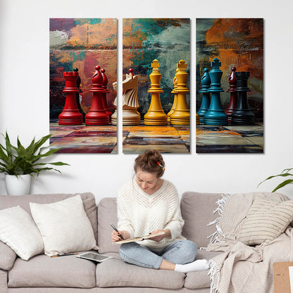 Abstract Chess Wall Art Canvas For Home Decor Office Living Room