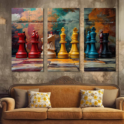 Abstract Chess Wall Art Canvas For Home Decor Office Living Room