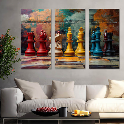 Abstract Chess Wall Art Canvas For Home Decor Office Living Room