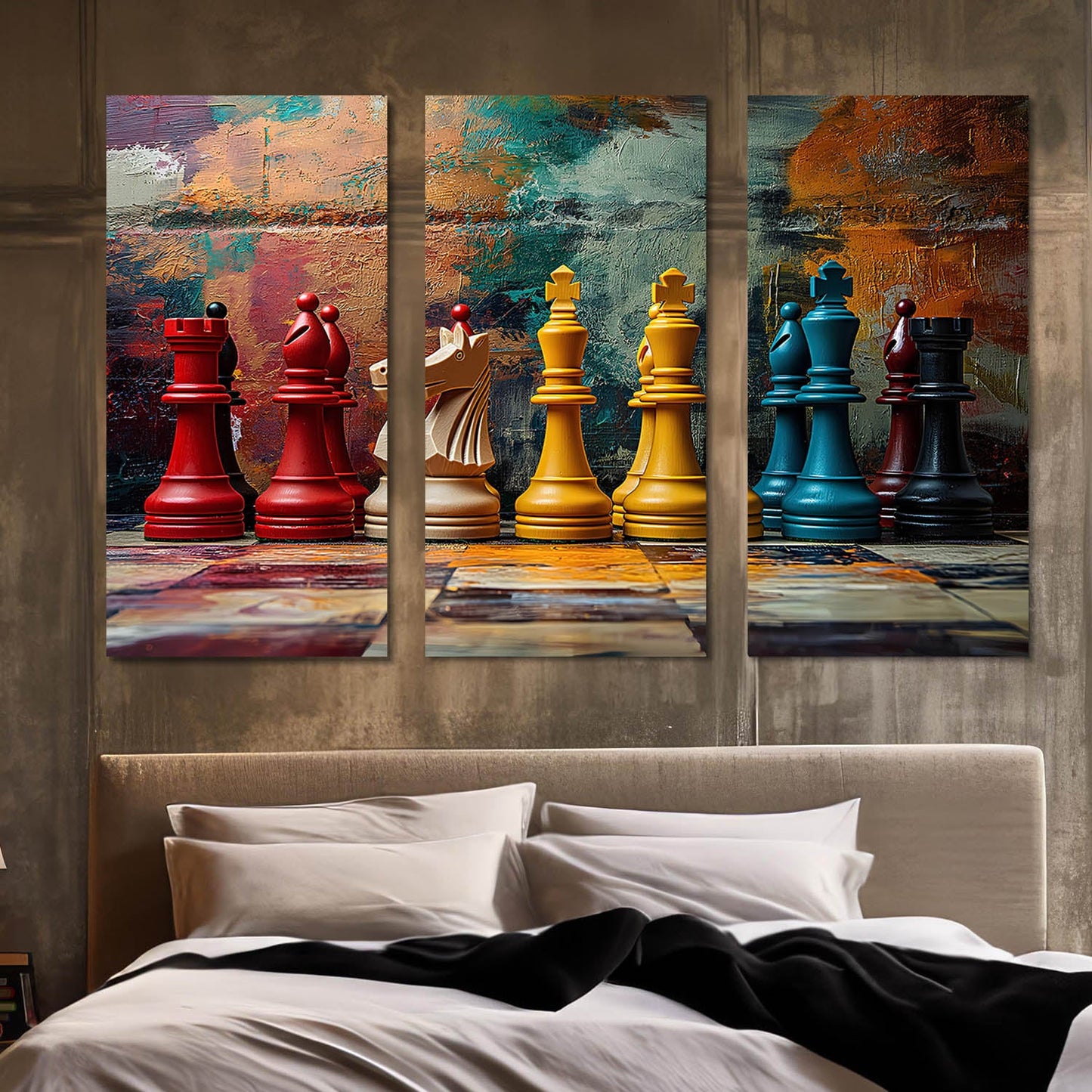 Abstract Chess Wall Art Canvas For Home Decor Office Living Room