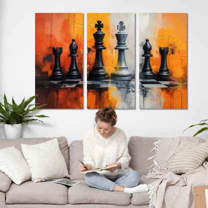 Abstract Chess Wall Art Canvas For Home Decor Office Living Room