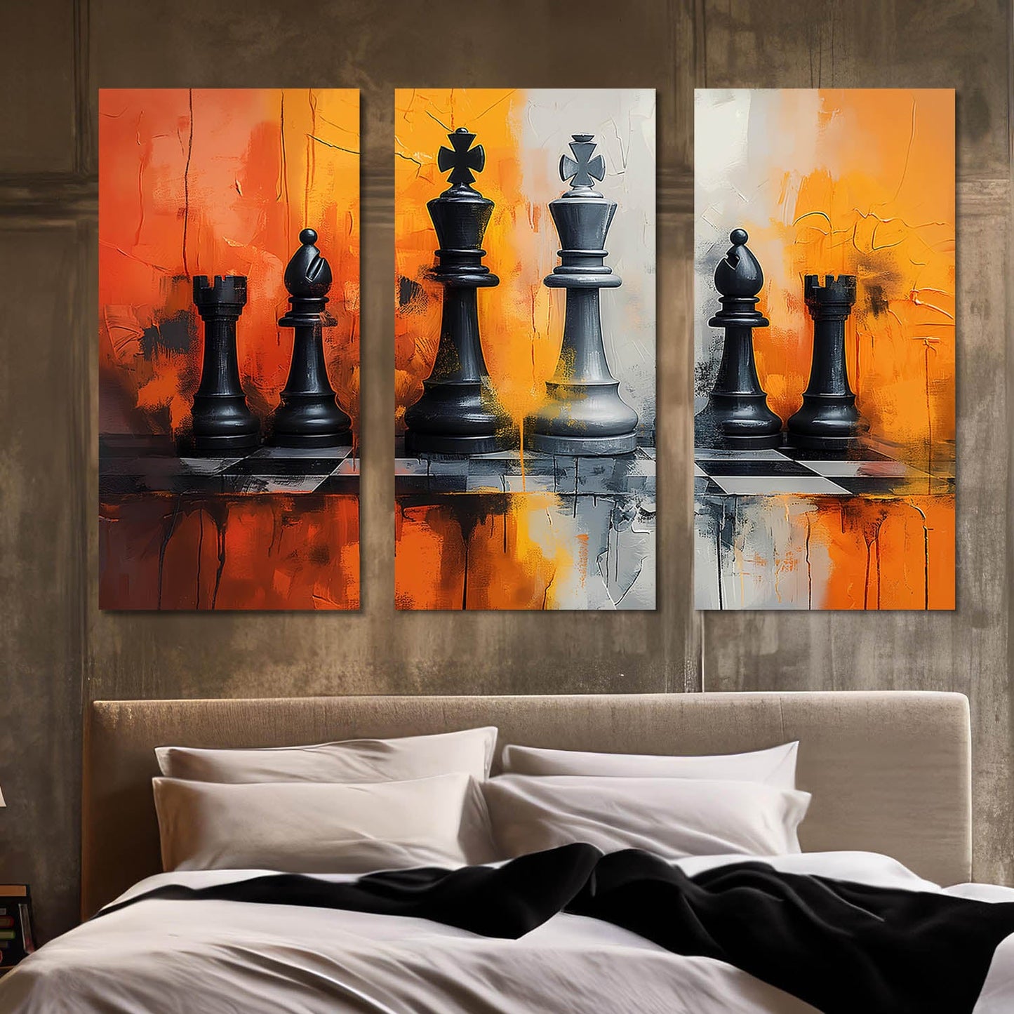 Abstract Chess Wall Art Canvas For Home Decor Office Living Room