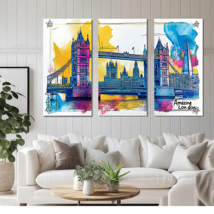 Tower Of London Wall Art Canvas For Home Decor Office Living Room