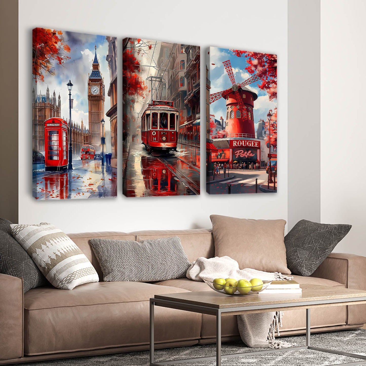 City view Wall Art Canvas For Home Decor Office Living Room