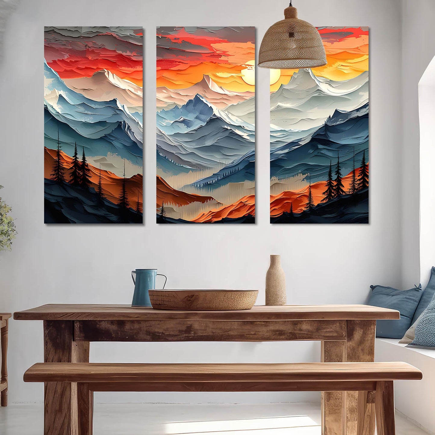 Mountain Modern Wall Art Canvas Art Set For Home Décor