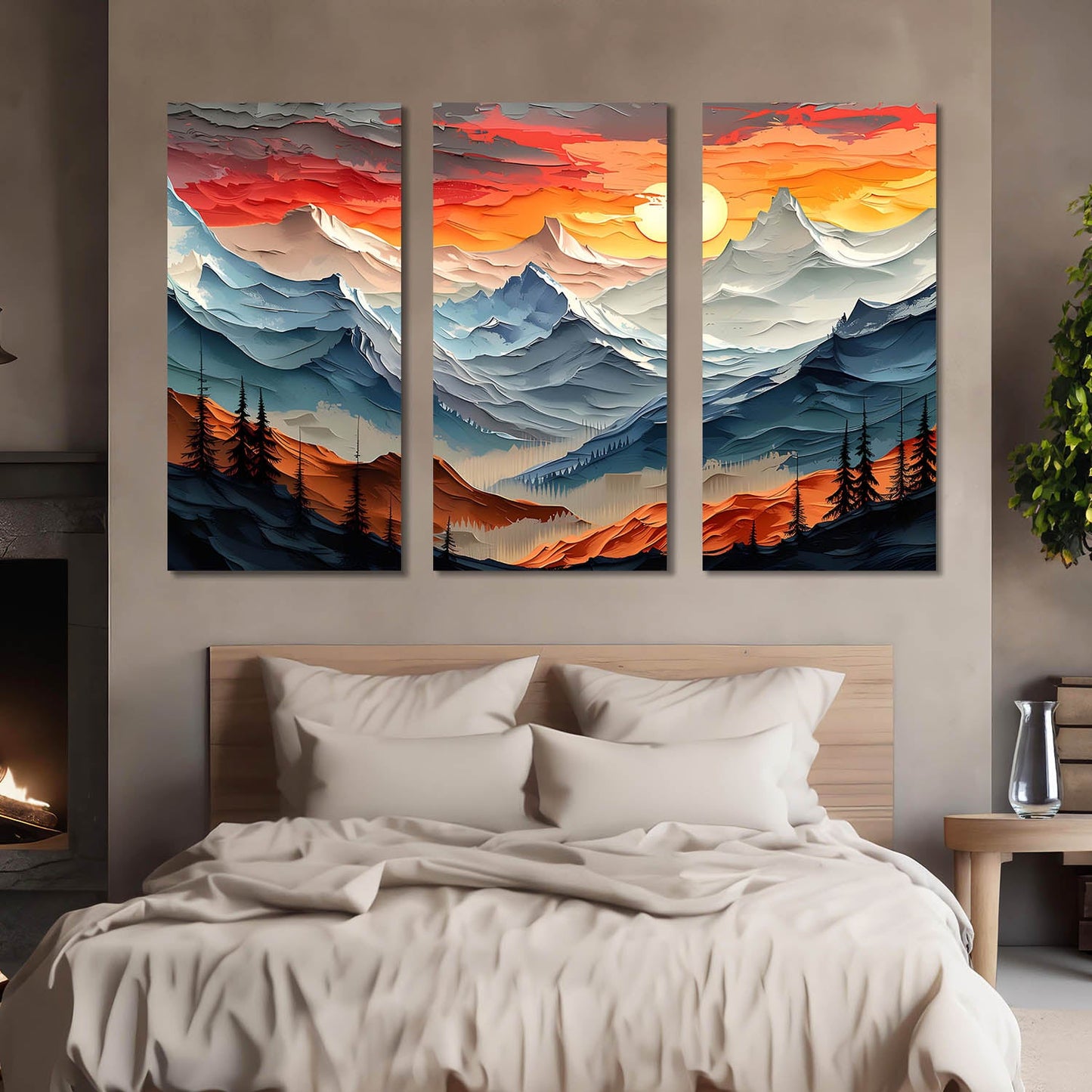 Mountain Modern Wall Art Canvas Art Set For Home Décor