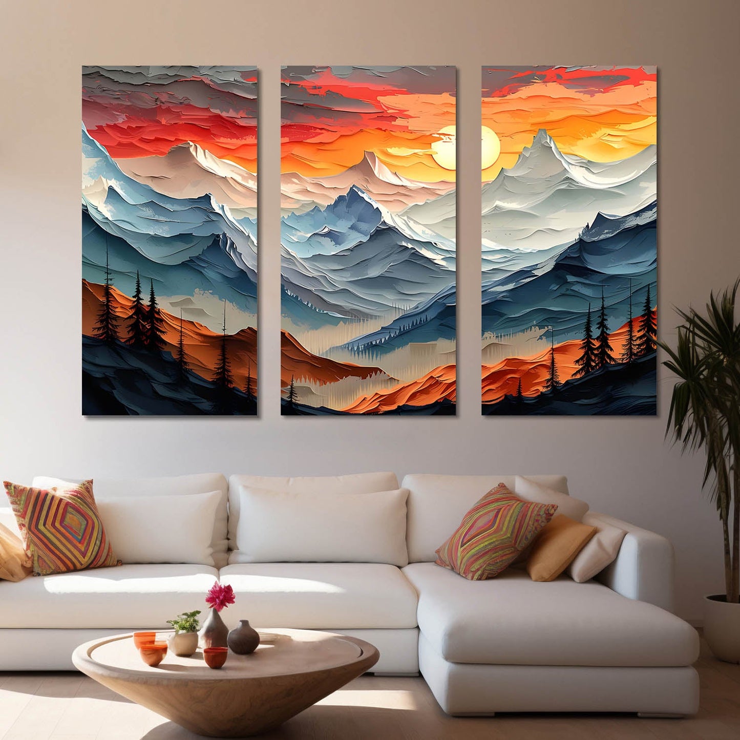 Mountain Modern Wall Art Canvas Art Set For Home Décor