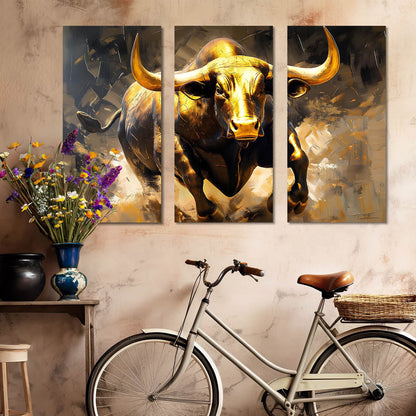 Golden Bull Canvas For Home Décor And Living Room