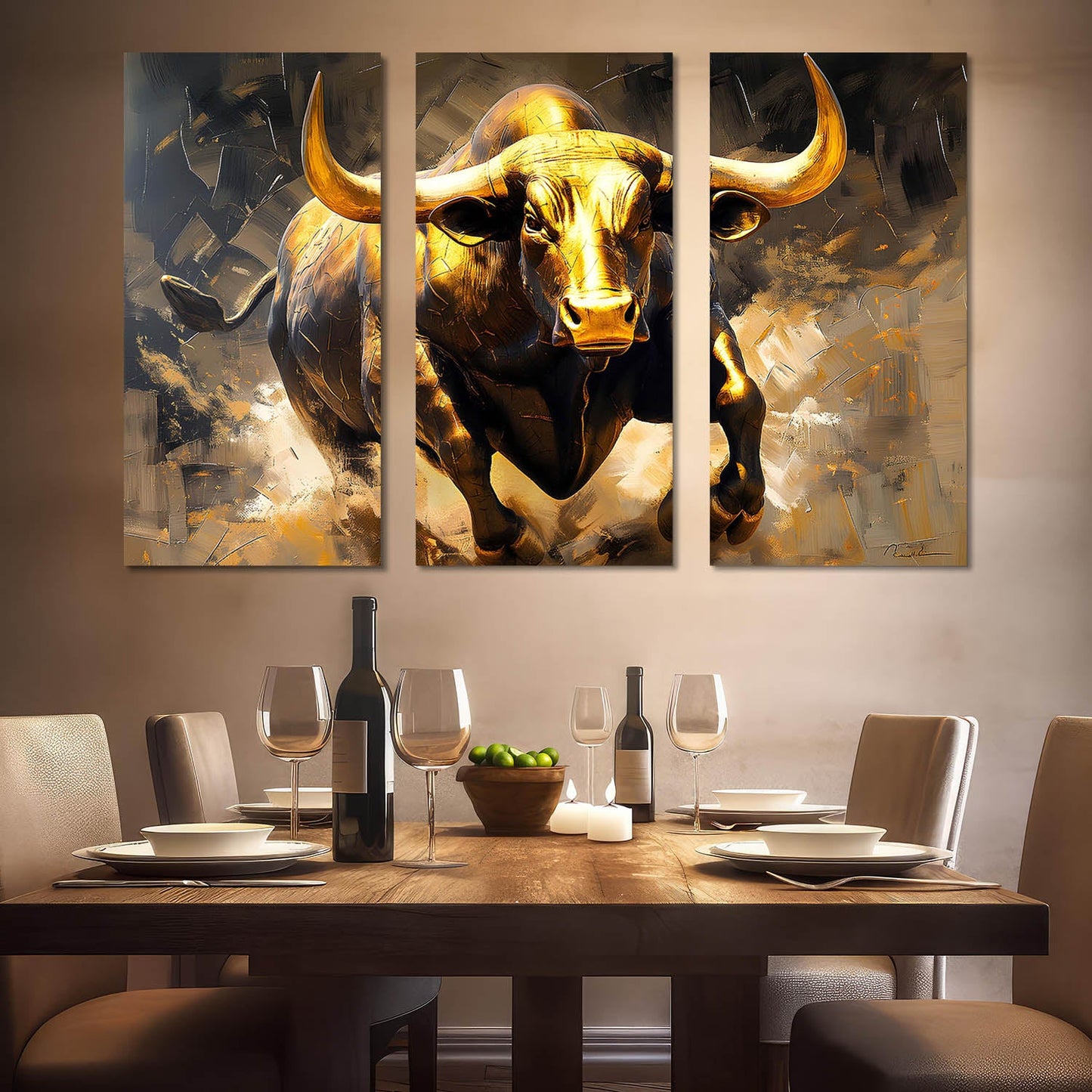 Golden Bull Canvas For Home Décor And Living Room