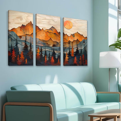 Abstract Mountain Canvas For Home Décor And Living Room