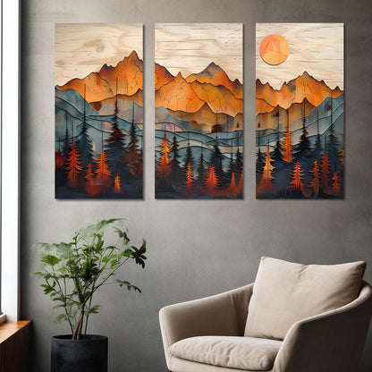 Abstract Mountain Canvas For Home Décor And Living Room