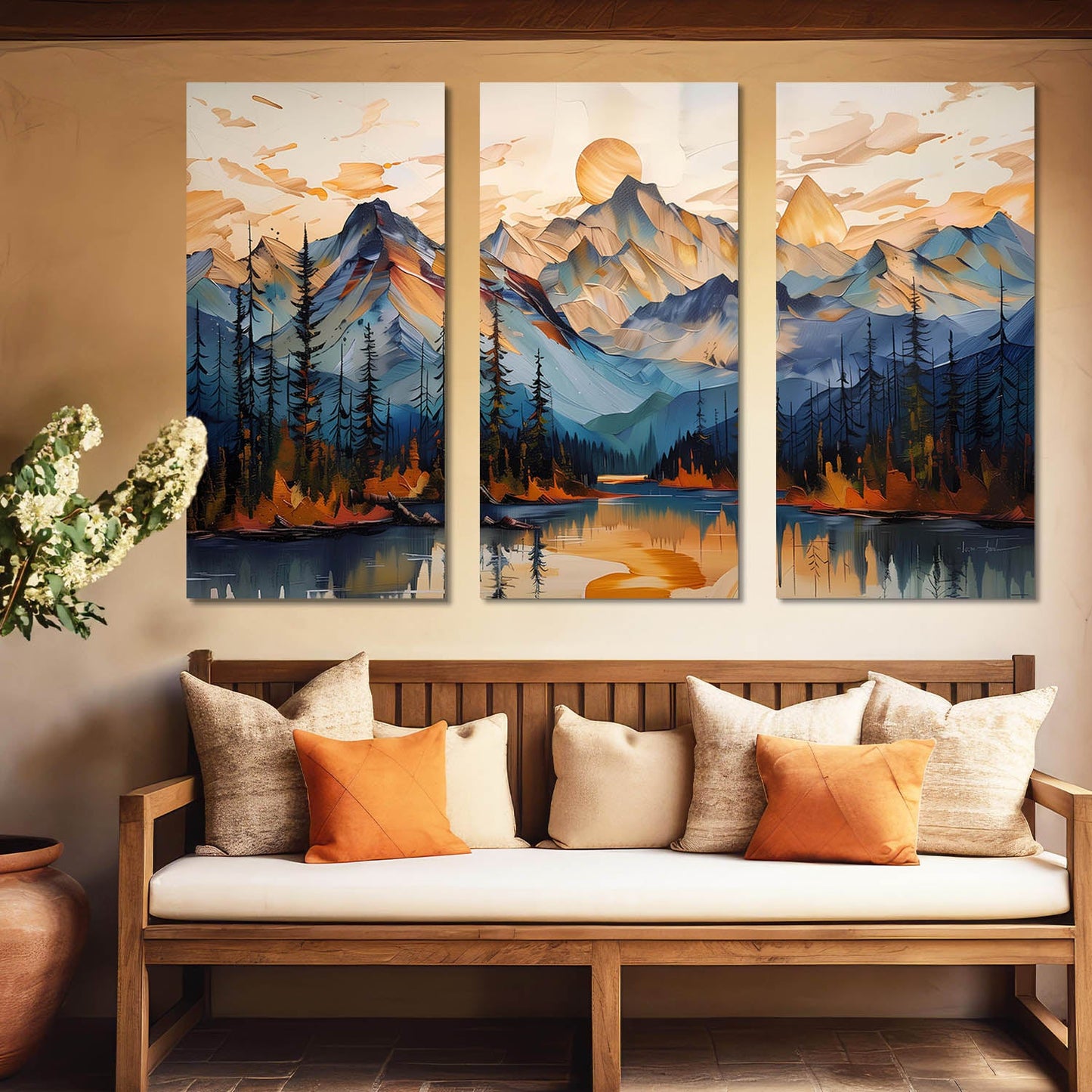 Abstract Mountain Canvas For Home Décor And Living Room