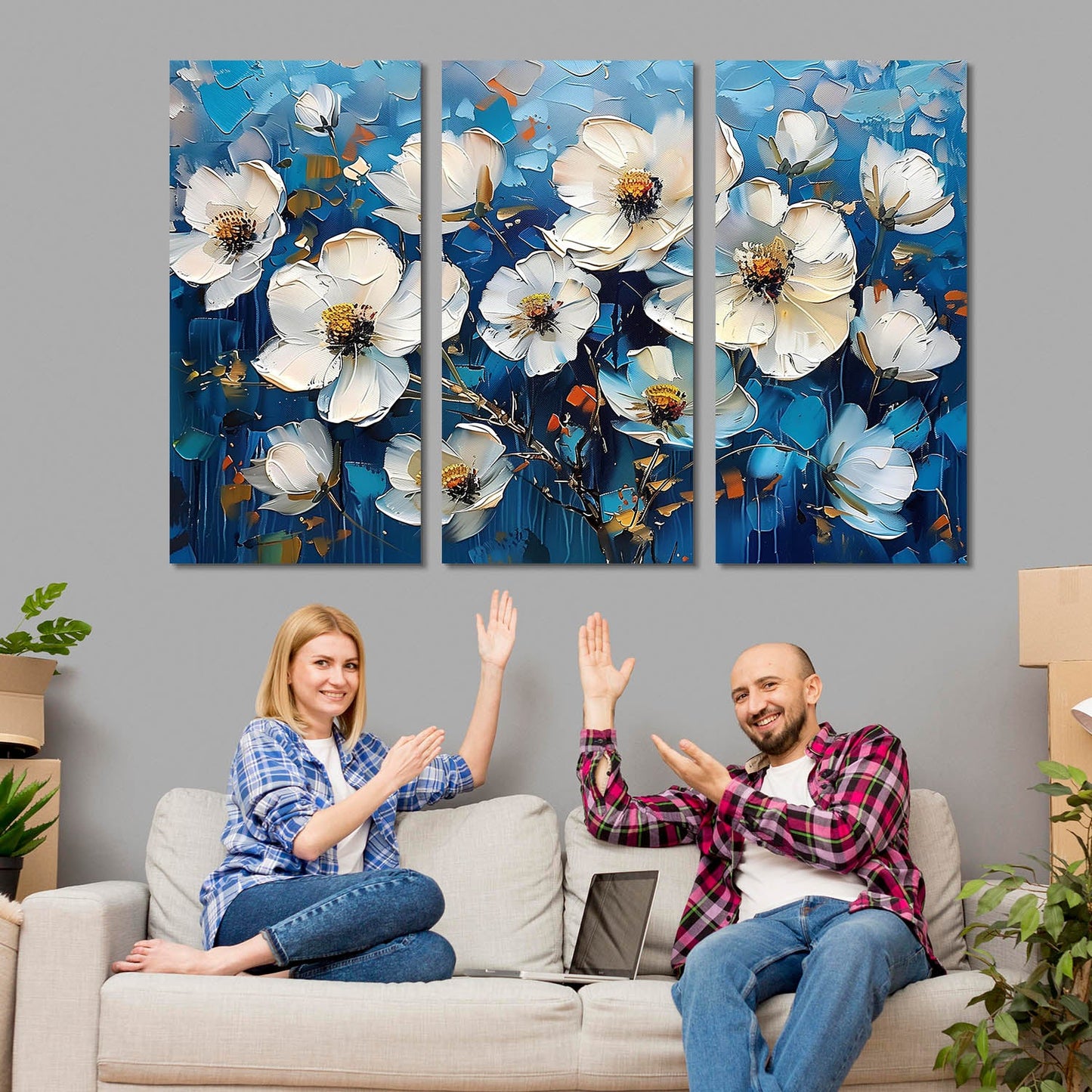 Floral Wall Canvas For Home Décor And Living Room