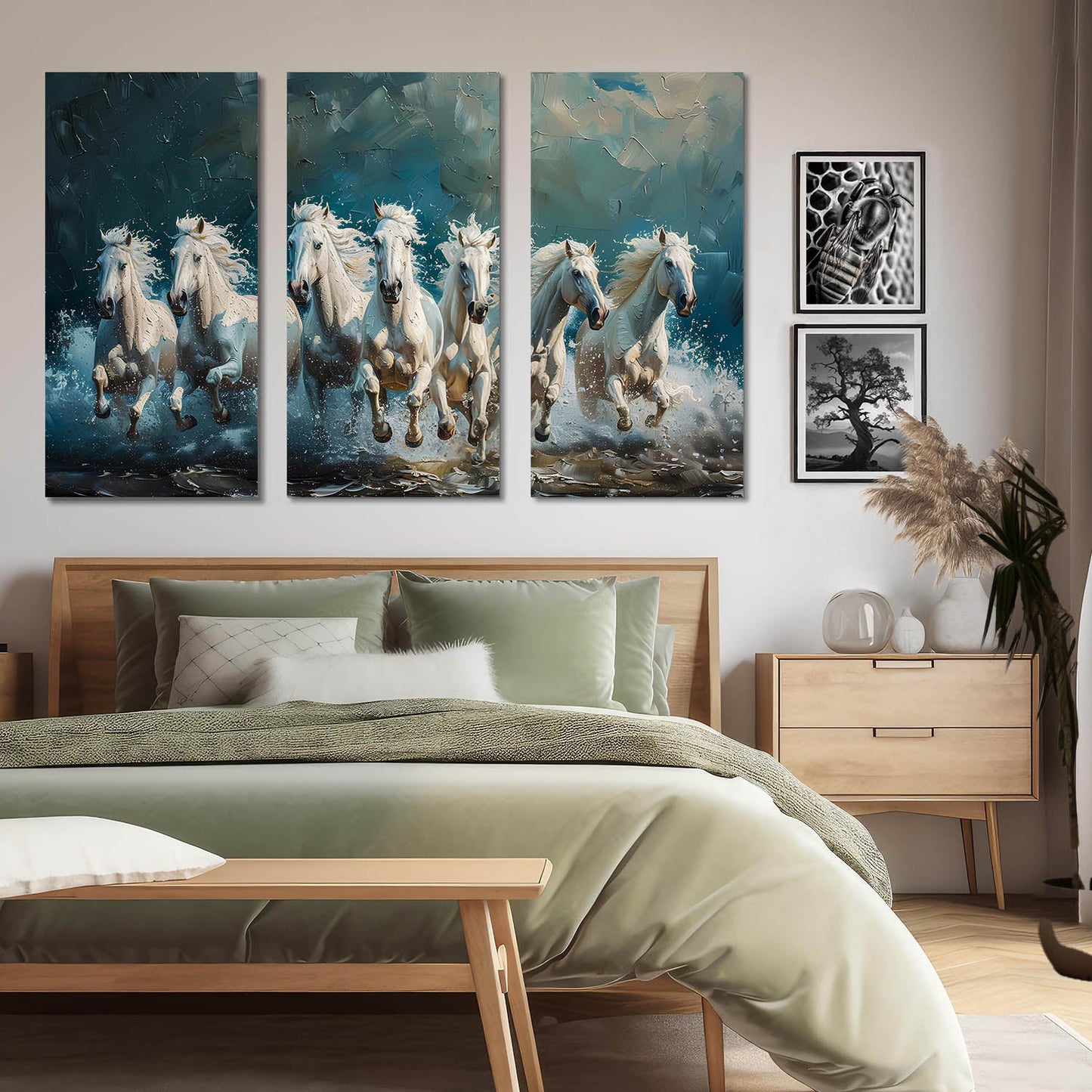 Seven Running Horses Wall Canvas For Home Décor And Living Room