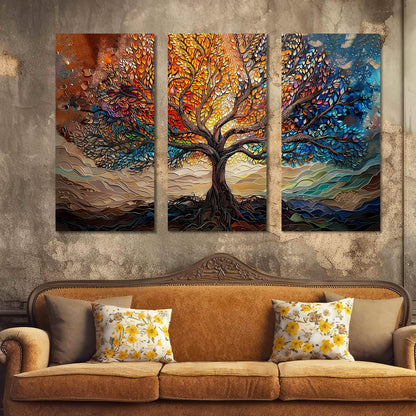 Tree of Life Vibrant Tree Wall Canvas Painting For Home Décor And Living Room