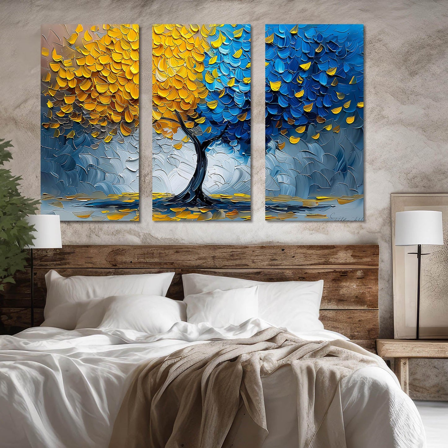 Vibrant Tree Art Canvas Painting For Home Décor And Living Room