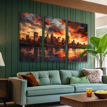 Vibrant City Art Canvas Painting For Home Décor And Living Room