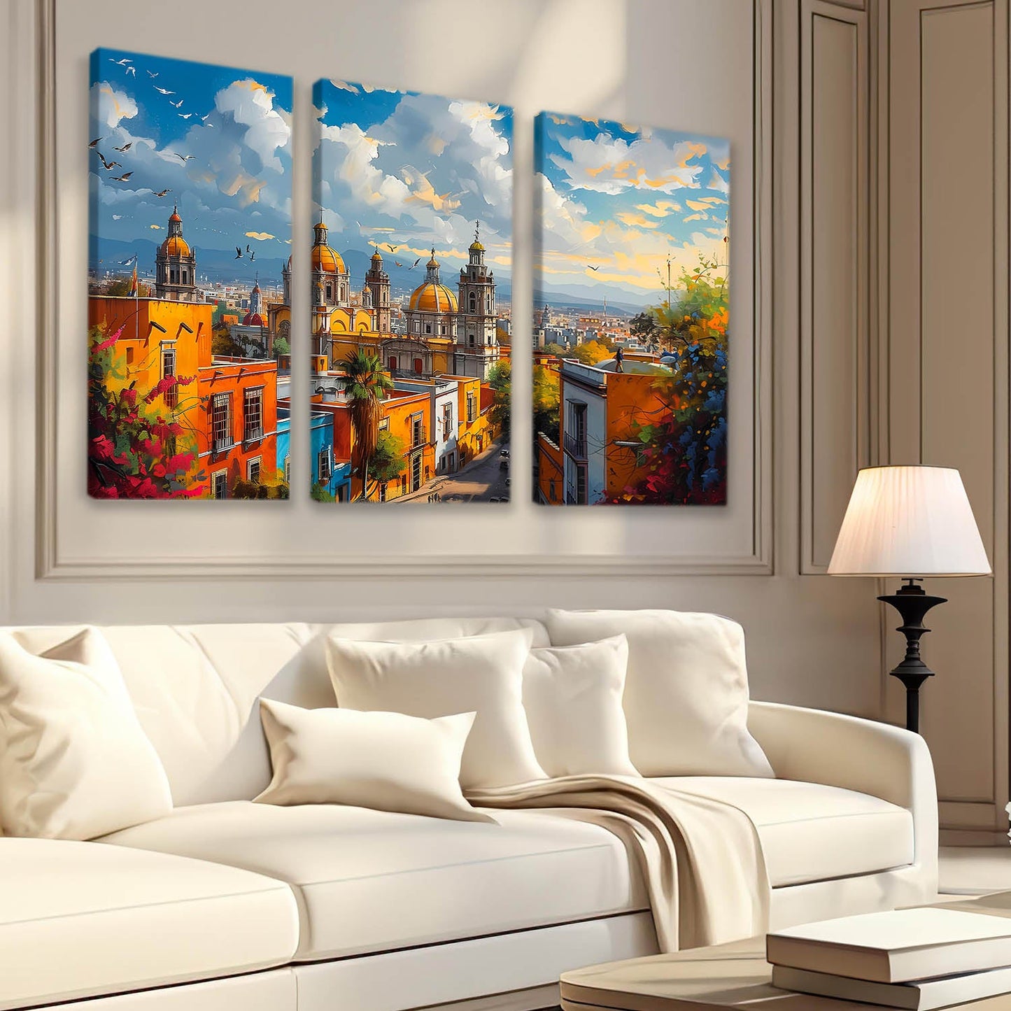 Vibrant City Art Canvas Painting For Home Décor And Living Room