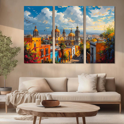 Vibrant City Art Canvas Painting For Home Décor And Living Room