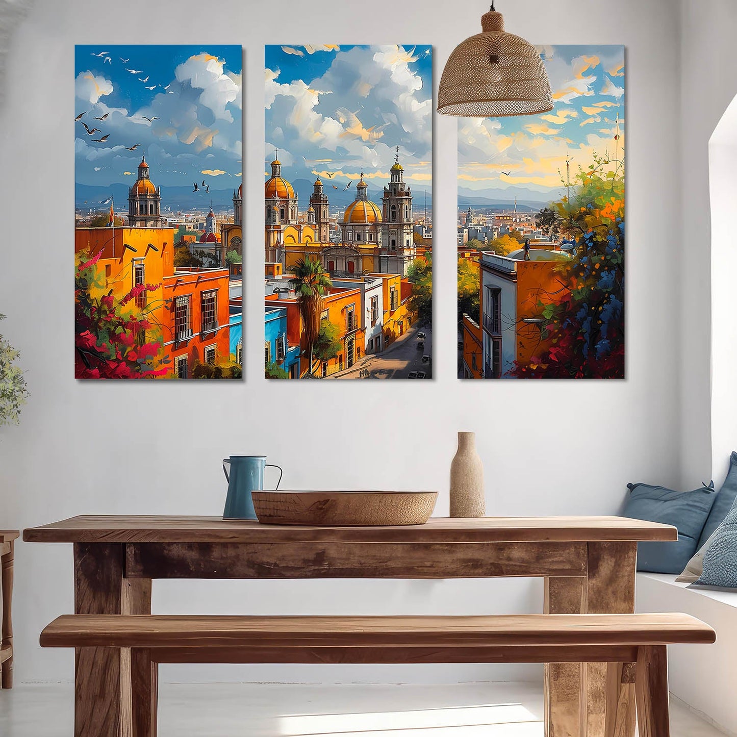 Vibrant City Art Canvas Painting For Home Décor And Living Room