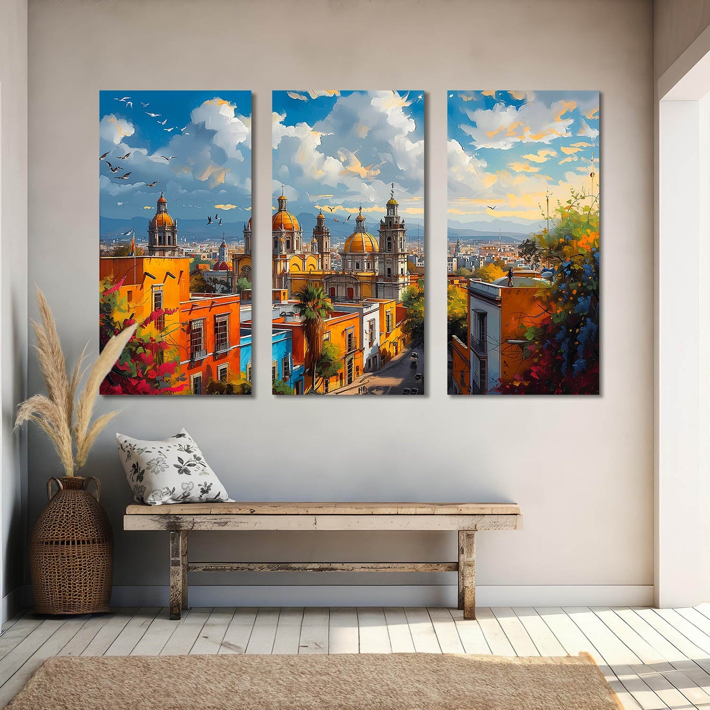 Vibrant City Art Canvas Painting For Home Décor And Living Room